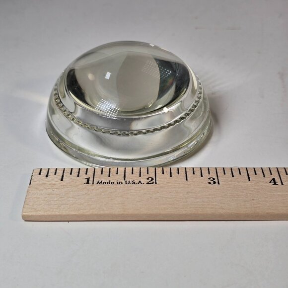 Vintage Glass Dome Magnifying Paperweight Clear Desk Accessory Retro Office 3in - Picture 7 of 7